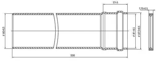 Удлинитель дымохода Ø 80мм L=500мм (Al) Protherm 3003200578