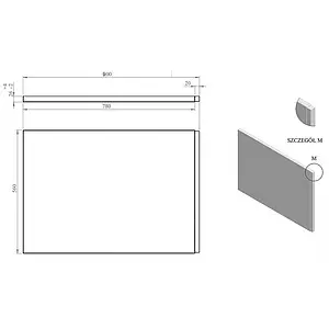 Панель для ванны боковая C-bath 90x59 белый CBQPS0203, 2