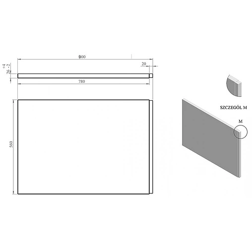 Панель для ванны боковая C-bath 90x59 белый CBQPS0203