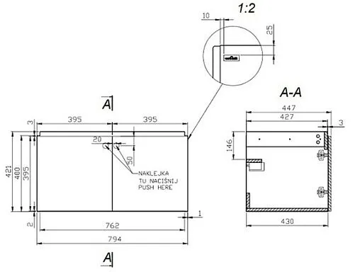 Тумба под умывальник подвесная Cersanit Colour 80 белый 64259 Тумба под умывальник подвесная Cersanit Colour 80 белый 64259