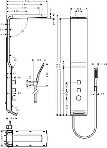 Душевая панель с термостатом для душа Hansgrohe Raindance Lift 180 2jet хром 27008000 Душевая панель с термостатом для душа Hansgrohe Raindance Lift 180 2jet хром 27008000, 2