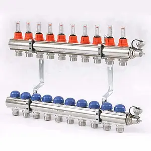 Группа коллекторная с расходомерами 10 отводов 1&quot;в/в x ¾&quot;ек Uni-fitt 440E4310, 4