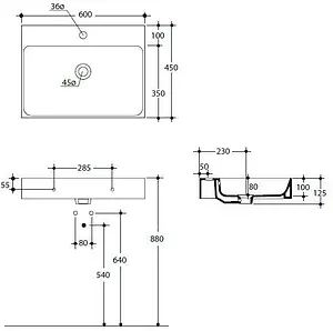 Раковина Kerasan Cento 60 белый 353101*1, 2