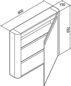 Шкаф-зеркало Am.Pm Bliss D 60 R белый глянец M55MCR0601WG, 2
