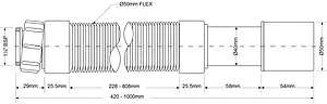 Слив гофрированный Mc Alpine 1¼x40/50мм L=420-1000мм MRMF1-S, 2