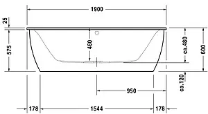 Ванна акриловая Duravit Darling New 190x90 700248000000000, 3