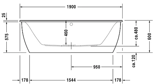 Ванна акриловая Duravit Darling New 190x90 700248000000000