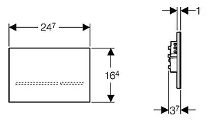 Клавиша смыва для унитаза Geberit Sigma 80 116.090.SG.1 стекло/черный, 2