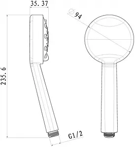 Лейка ручного душа Swedbe Calypso хром 5035 Лейка ручного душа Swedbe Calypso хром 5035, 2