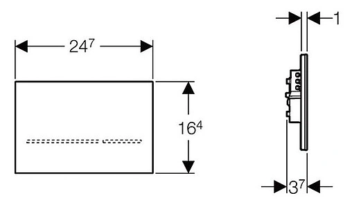 Клавиша смыва для унитаза Geberit Sigma 80 116.090.SG.1 стекло/черный