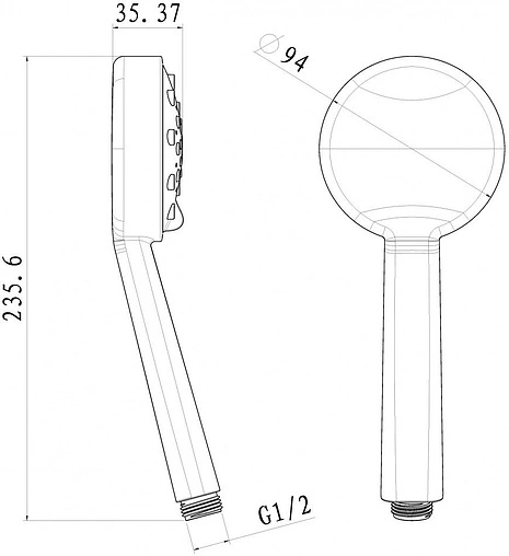 Лейка ручного душа Swedbe Calypso хром 5035