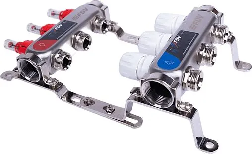 Группа коллекторная с расходомерами 3 отвода 1&quot;в/в x ¾&quot;ек FDV S1101A-1/3