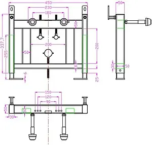 Инсталляция для биде Timo TWB-02, 2