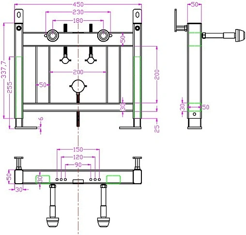 Инсталляция для биде Timo TWB-02
