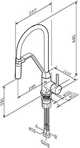 Смеситель для кухни с гибким изливом Am.Pm Like хром/чёрный F8013000, 2