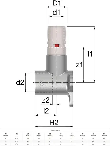 Водорозетка push-fit 20мм x ½&quot;в Comap MultiSkin 9473GP 9473GP2012