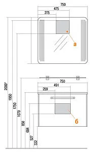 Зеркало с подсветкой Aquaton Валенсия 75 с подогревом 1A124702VA010, 2