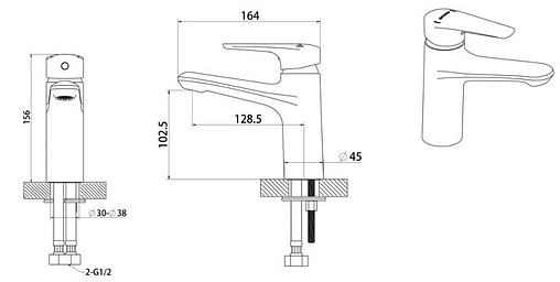 Смеситель для раковины Bravat Arden хром F1351385CP-RUS