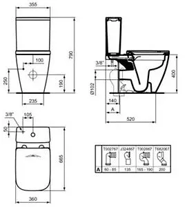 Чаша унитаза с функцией биде Ideal Standard I.Life B белый T537101 Чаша унитаза с функцией биде Ideal Standard I.Life B белый T537101, 2