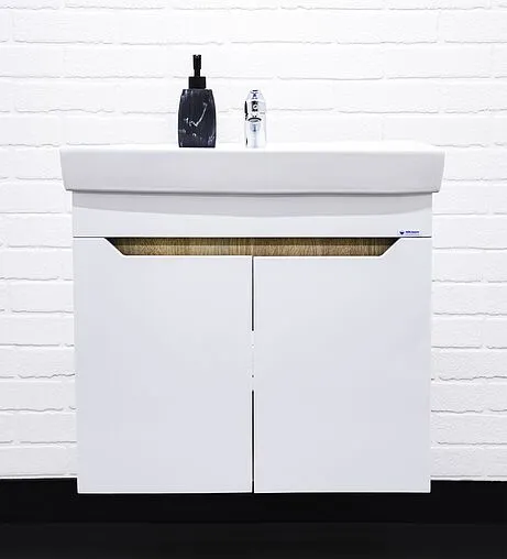 Тумба под умывальник подвесная Айсберг Мечта 60 белый/дуб сонома DM2316T