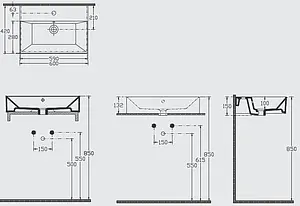 Тумба-умывальник напольная ISVEA Ferro 60 чёрный 29FES004062I Тумба-умывальник напольная ISVEA Ferro 60 чёрный 29FES004062I, 3