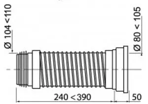 Гофра для унитаза Wirquin JollyFlex 240-390мм 71080102 Гофра для унитаза Wirquin JollyFlex 240-390мм 71080102, 2