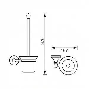 Ёршик для унитаза Aquanet хром 5588, 2