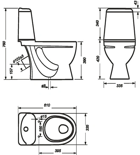 Унитаз-компакт Sanita Идеал Комфорт белый WC.CC/Ideal/2-DM/WHT.G/S1