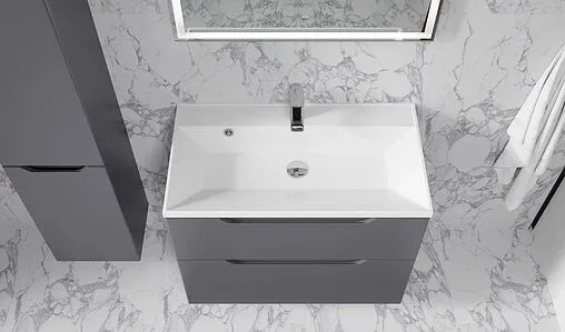 Тумба-умывальник подвесная Raval Wector 80 антрацит Wct.01.80/P/A/MD+4627173210188