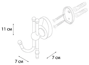 Крючок двойной Fixsen Europa хром FX-21805B, 3