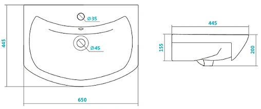Раковина Santek Балтика 65 белый 1WH207775