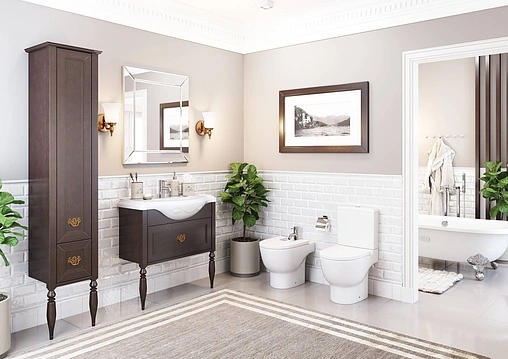 Шкаф-пенал напольный Roca America 40 L дуб тёмный шоколад ZRU9302946