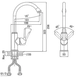 Смеситель для кухни D&K Ambrosius Rhein хром DA1342401, 2