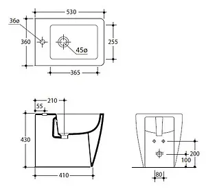 Биде напольное Kerasan Ego белый 322001, 2