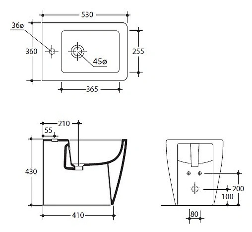 Биде напольное Kerasan Ego белый 322001