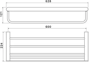 Полка для полотенец Aquatek Лира хром AQ4415CR, 2