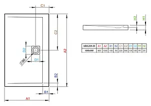 Поддон для душа Radaway Argos D90x100 4AD910-01, 3