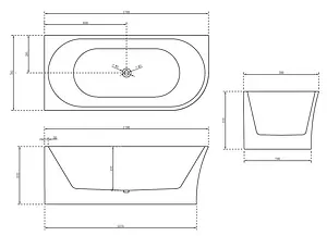 Ванна акриловая Abber 170x78 L AB9257-1.7 L, 2