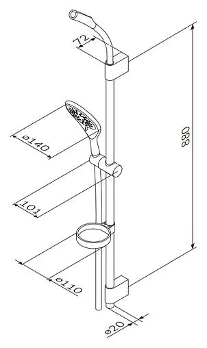 Душевая стойка Am.Pm Awe Supreme хром F0115000