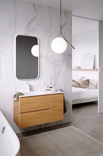 Тумба-умывальник подвесная Aqwella Accent 90 дуб золотой ACC0109LDZ+Mal.09.04.D-L