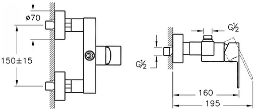 Душевая система со смесителем для душа VitrA System Rain хром A49234EXP