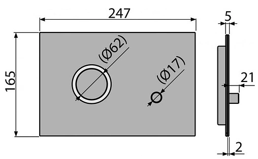 Клавиша смыва для унитаза AlcaPlast FLAT STING-INOX кнопки/нержавеющая сталь-полумат, кольца/хром глянцевый