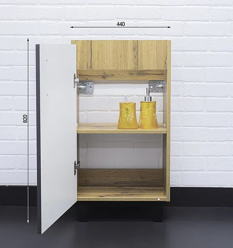 Тумба под умывальник напольный Домино Craft 45 графит/дуб вотан DCr2208T