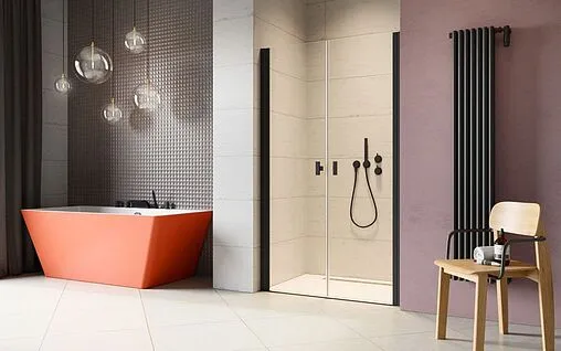 Дверь в нишу 900мм прозрачное стекло Radaway NES 8 Black DWD I 90 10077035-54-01L+10077055-54-01R