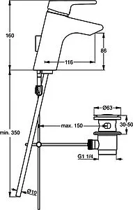 Смеситель для раковины Ideal Standard Active хром B8057AA Смеситель для раковины Ideal Standard Active хром B8057AA, 2