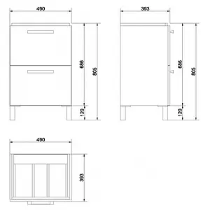 Тумба под умывальник Cersanit Melar 60 белый 64128 Тумба под умывальник Cersanit Melar 60 белый 64128, 2
