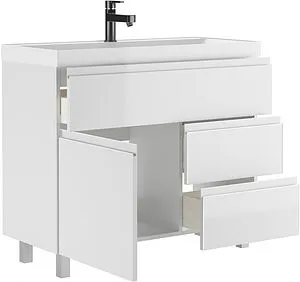 Тумба-умывальник напольный Домино Graffo 100 белый DGr2409T+4670142930051, 3