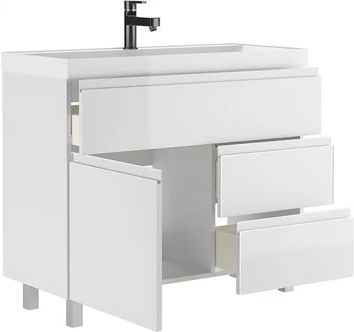 Тумба-умывальник напольный Домино Graffo 100 белый DGr2409T+4670142930051