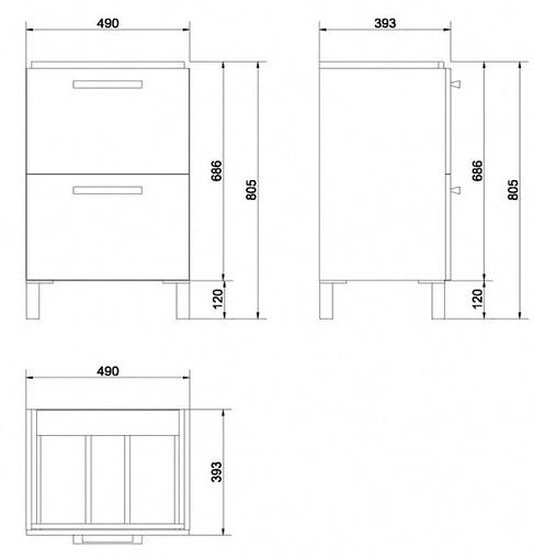 Тумба под умывальник Cersanit Melar 60 белый 64128 Тумба под умывальник Cersanit Melar 60 белый 64128