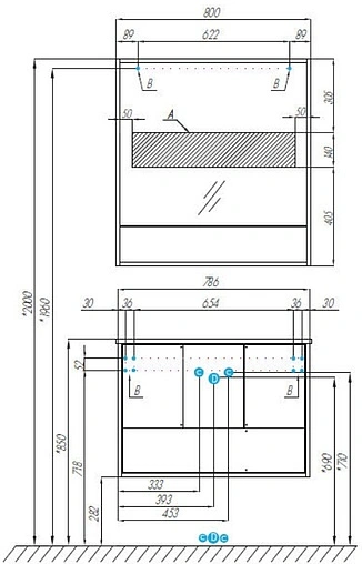 Тумба-умывальник подвесная Aquaton Ривьера 80 белый матовый 1A2390K1RVX20